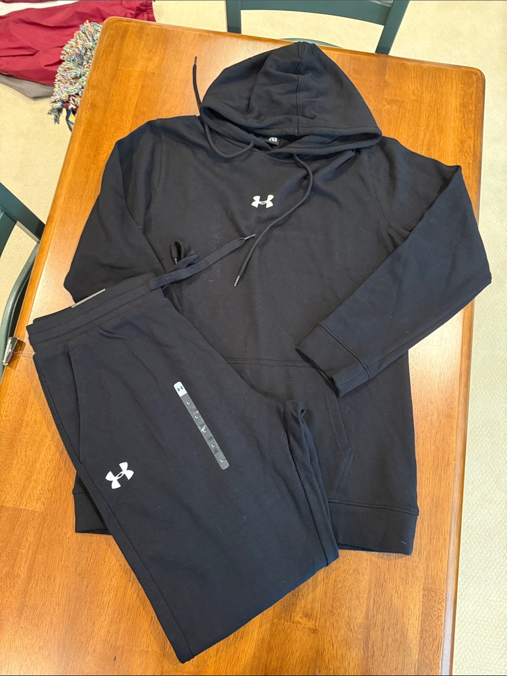 Under Armour Black Hoodie and Joggers Set with White Logos